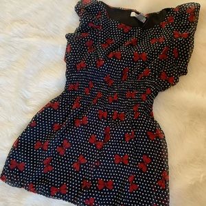 Polka dot red bow top